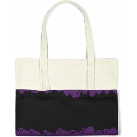 Sac Shopping - Coton - Violet - 34x40 cm - Porté Épaule - 1 Pièce (1/4)