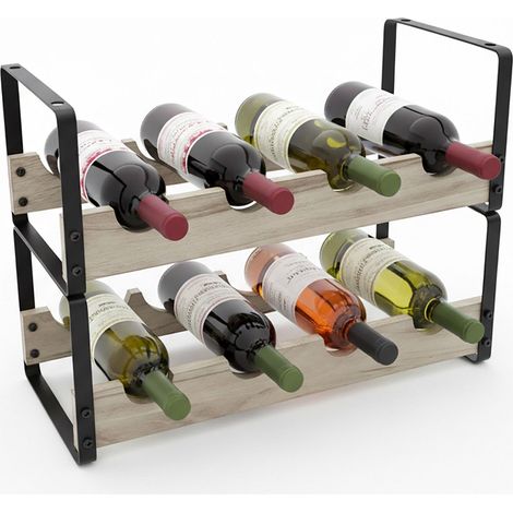 Casier à vin, style industriel, capacité de 8 bouteilles