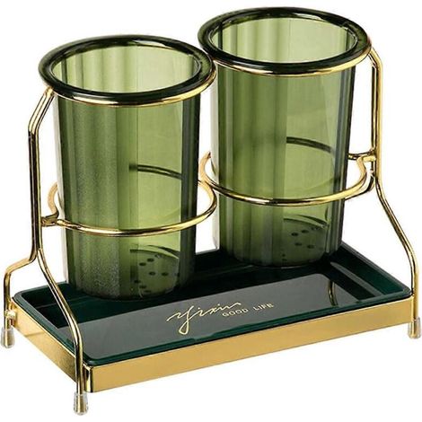 Vaisselle avec support en métal, pot à ustensiles de cuisine, organisateur de rangement pour couverts et ustensiles de table, D (1/5)