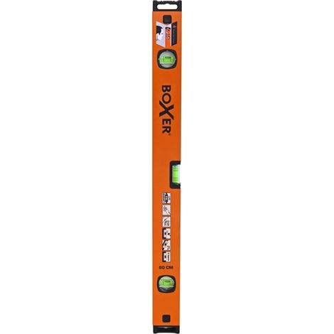Niveau à bulle avec réflecteur 600 mm Niveau en aluminium précis avec embouts antichoc Fonction murale Précision 0,5 mm/m Orange et noir (1/4)