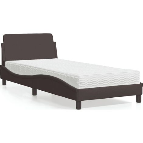 Bett mit Matratze Dunkelbraun 80x200 cm Stoff vidaXL844438 (1/5)