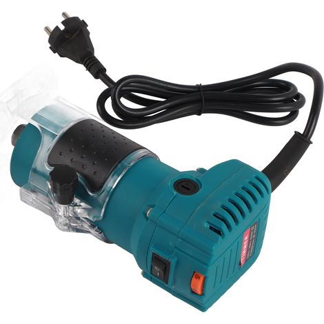 Défonceuse électrique pour bois, 6 vitesses, rainurage, découpe, ébarbage, machine bleue 800 W (1/5)