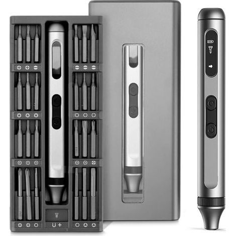 Tournevis électrique, 50 dans 1 kit de Visseuse électrique, Tournevis sans fil 48 bits magnétiques +1 Forcep + 1 barre, adapté à la réparation (1/5)