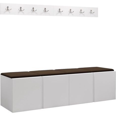 Conjunto para recibidor Pinis VII, Blanco, 0x0x0cm, Tapiz, Aglomerado laminado, Colocada, Montada en la pared