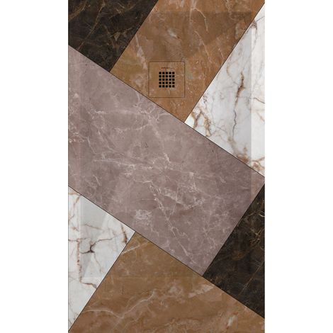 Receveur de douche 02 Couleur MosaÏque, finition Lisse Stone 3D, grille de couleur - 160 x 90 cm (1/4)