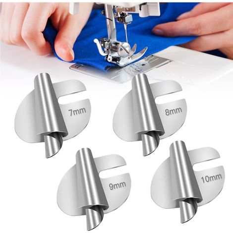 4 Pièces Pied de Biche Machine a Coudre Kit, 7/8/9/10mm Guide de Couture Magnétique, Acier Inoxydable Accessoires Couture, pour Util (1/5)
