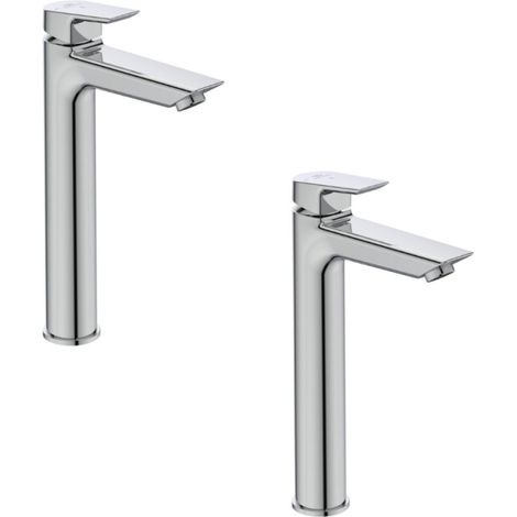 Juego de dos mezcladores de lavabo IDEAL STANDARD Tesi elevados sin extraíble sin desagüe cromo