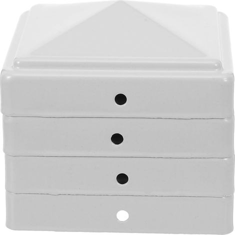 Lot De 4 Capuchons Décoratifs Pour Poteaux De Clôture 80X80 Mm En Fer Embouts Étanches Pour Tubes De Clôture Accessoires De Portail Résistants Aux Intempéries Pour Jardin Et Terrasse (1/5)