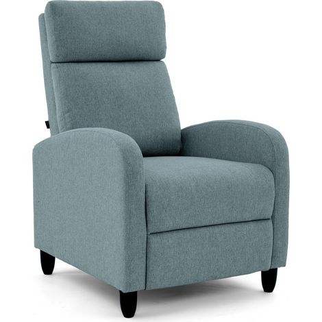 Poltrona design reclinabile in tessuto celeste - Marta (1/5)