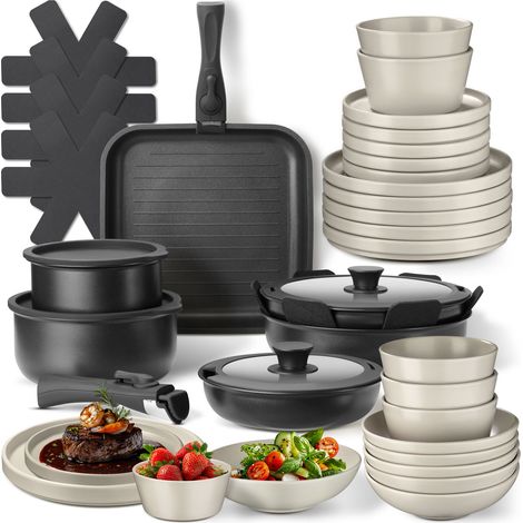 Ensemble de vaisselle pour 6 personnes avec kit cuisine