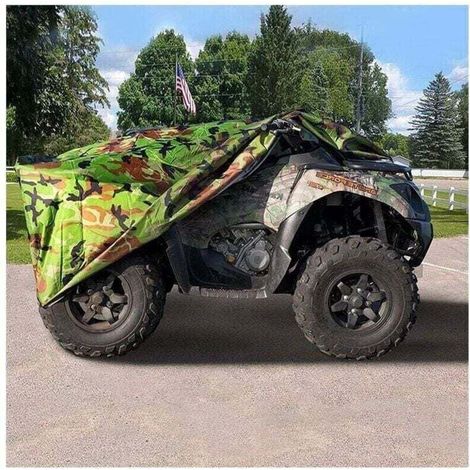 Funda para coche, cubierta exterior para ATV, quad, camping, lona protectora para MTB, motocicleta, impermeable, anti-UV, resistente a la lluvia, camuflaje 210D, 210 × 120 × 115 cm (1/4)