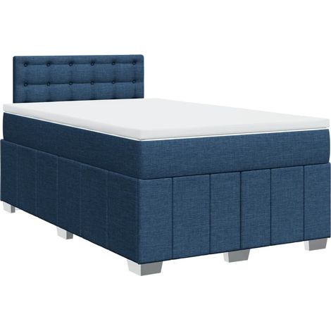 Maison Exclusive - Sommier à lattes de lit avec matelas bleu 120x190 cm tissu