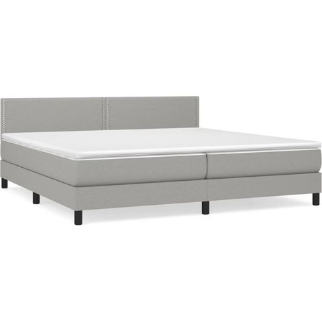 Maison Exclusive - Cama box spring con colchón tela gris claro 20