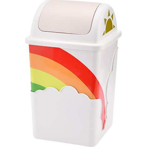 Poubelle arc-en-ciel innovante, grande capacité, pour la maison, la chambre, le salon, la cuisine et la salle de bain. (1/5)
