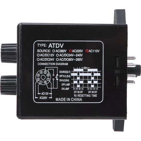 Ein-/Ausschalt-Zeitrelais, Drehknopf, Zeitschalter 6S-60M AC 220V (1/5)