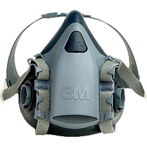 3M, Mezza maschera in silicone, con valvola di respirazione, misura L, 1 pz., 7503, Certificato EN sicurezza (1/3)