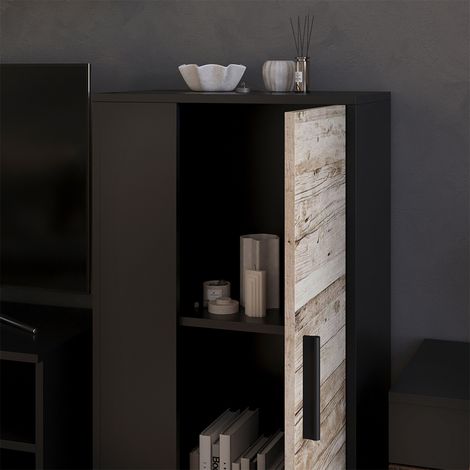 Cassettiera Berno, Rovere nero/sabbia, 50.1 x 87.3 cm con 2 scomparti, Vicco (1/5)