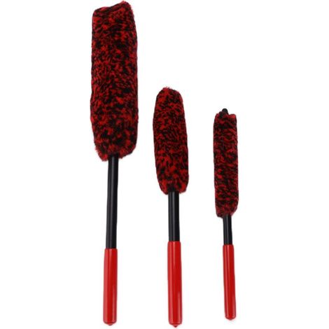 Brosse de détail pour moyeu de roue, outil de nettoyage pour voiture, moto, vélo, jantes, tuyaux d'échappement, 3 pièces (1/5)