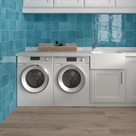 Carrelage Mur Effect Zellige Bleu Brillant. Tabarca Ciel 15x15cm (1/2)