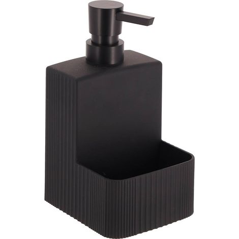 Spülmittelspender mit geriffeltem schwammhalter, 480 ml, schwarz - Tendance (1/4)