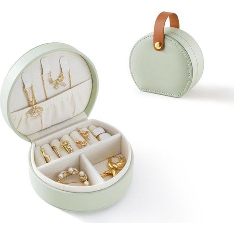 Schmuckkästchen, Reise-Schmuckkästchen, kleines Reise-Schmuckkästchen aus Kunstleder, elegantes Kästchen, Schmuckkästchen (1/4)