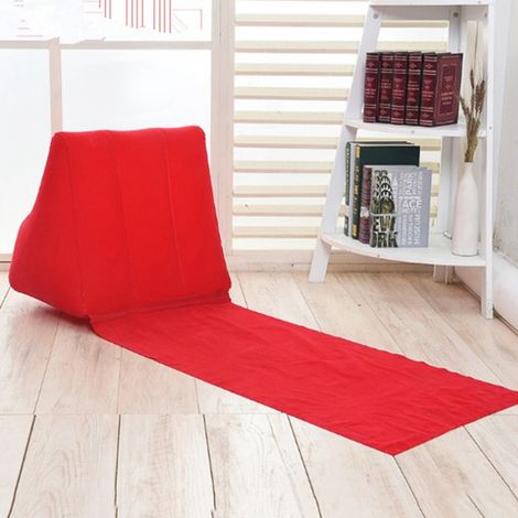 Coussin D'angle En PVC Velouté - Coussin De Plage Portable Et Pliant - Tapis De Loisirs Rouge Imperméable -AUTRES (1/5)