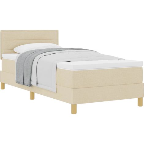 Maison Exclusive - Boxspringbett mit Kissen mit Kopfteil Creme 90