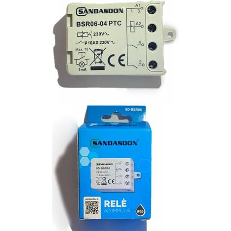 TrAdE Shop Traesio - Relè Ad Impulsi Commutatore 230v 10a Sandasdon Bsr06-04 -