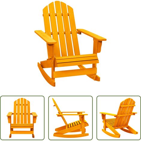 Chaise Adirondack - Chaise à bascule de jardin Adirondack bois de sapin orange (1/5)