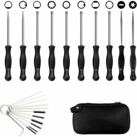 Tournevis de réglage de carburateur - Réparation de moteur propre - Compatible avec la plupart des moteurs 2 temps - Jeu de 10 tournevis avec étui et aiguille (1/4)