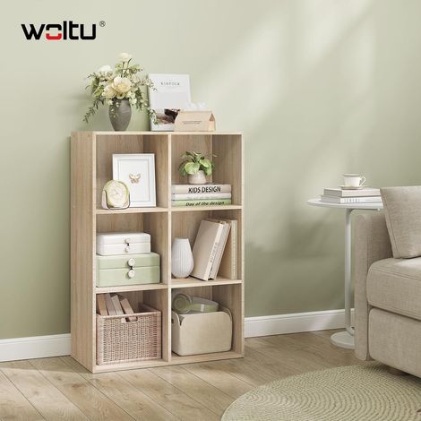 WOLTU Libreria Mobili a 6 Cubi in legno per Casa Ufficio Legno Chiaro (1/5)