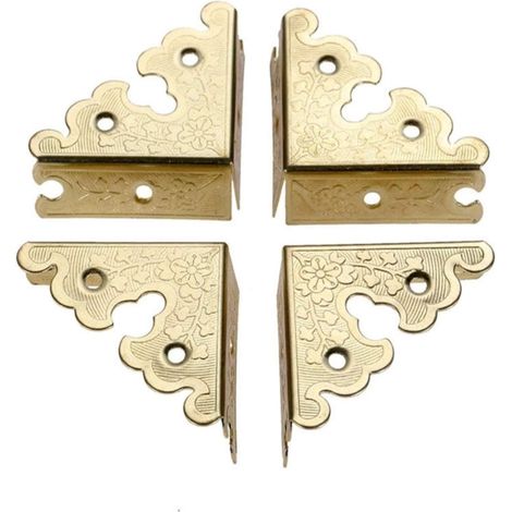 Protections d'angle métalliques, vintage, lot de 4, décoratives (1/5)