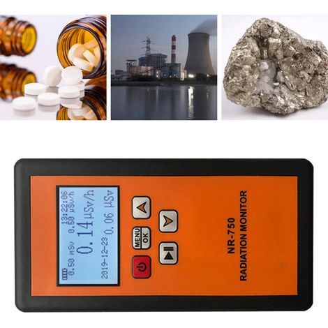 Détecteur de rayonnement nucléaire, testeur d'ionisation de billes radioactives, alarme sonore, lumineuse et vibratoire, moniteur de rayonnement à écran LCD NR 750 (erreur inhérente relative ≤ ±15 %) (1/5)