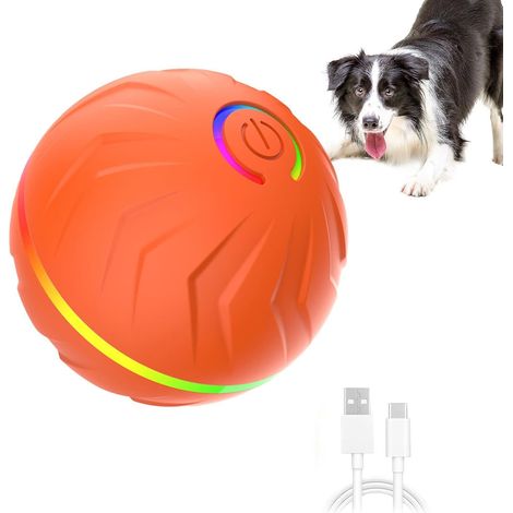 Palla rotolante per cani Palline per cani automatiche: giocattoli divertenti, accessori per animali domestici, arricchimento del benessere del cane, ricaricabili tramite USB, per intrattenere il tuo (1/5)