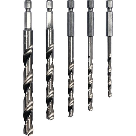 SET DI PUNTE PER METALLO HSS, 5 PEZZI. ATTACCO ESAGONALE 4-10 MM, 1/4"""" 21650 STHOR (1/3)