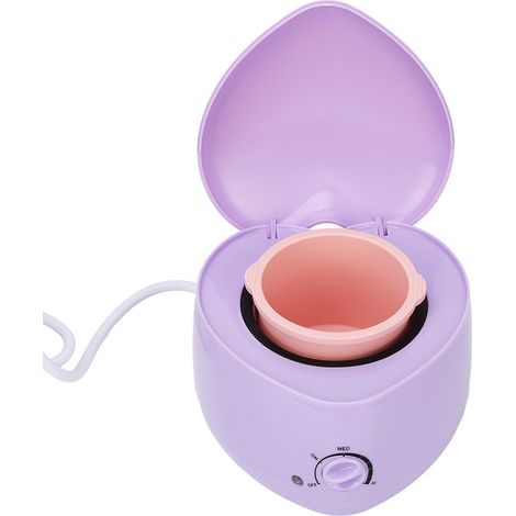 Mini chauffe-cire avec pot intérieur en silicone en forme de cœur, facile à nettoyer, violet, prise européenne 220 V (1/5)
