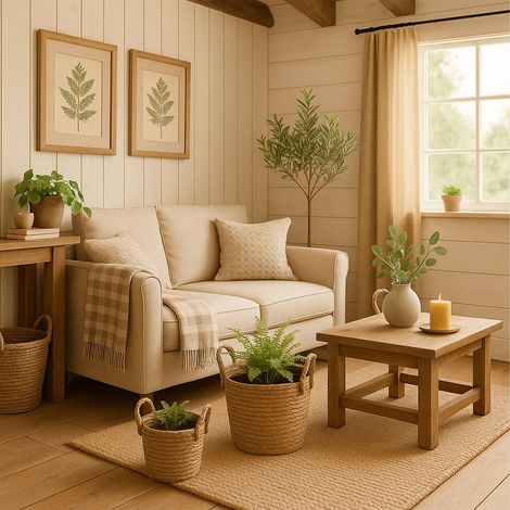 Set di 3 vasi rotondi per piante - design con canna rivestita in lamina