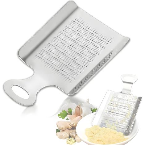 Râpe gingembre inox inox, râpe ail gingembre, presse-ail argenté, hachoir fruits légumes. (1/5)