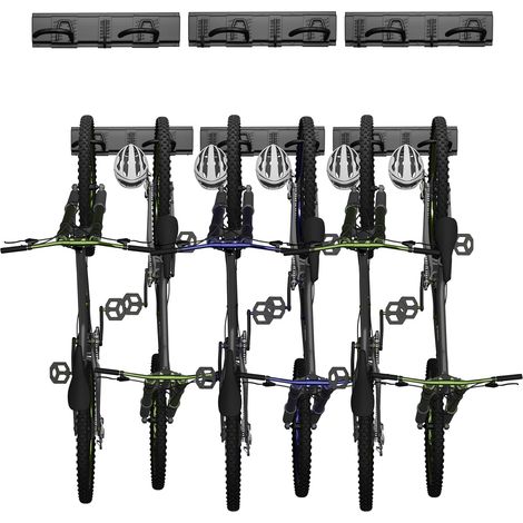 Support mural pour vélo de 48 pouces pour 6 vélos et 5 casques, support de vélo mural, en acier avec une capacité de charge maximale de 227 kg (1/5)