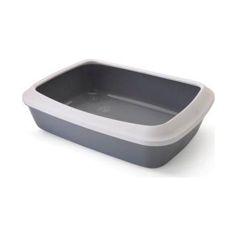 Nobby Katzentoilette Iriz mit Rand grau-weiß 50 x 36,5 x 11,5 cm Katzentoilette