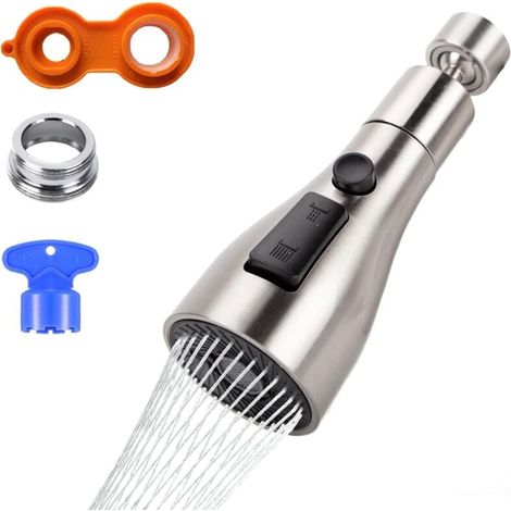 360° drehbarer Wasserhahn-Luftsprudler FM22/M24, 3-stufiger Küchenarmatur-Brausekopf, Küchen-Duschadapter, Küchenarmatur-Luftsprudlerdüse, Küchenarmatur-Brause (1/4)