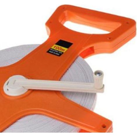 Bobine de Ruban à Mesurer de Précision avec Pointe à Utiliser-conception à Manivelle Portable, Matériau Durable pour des Mesures Précises (100 mètres) (1/4)