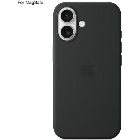 Coque pour iPhone 16 compatible MagSafe - Dos en silicone liquide, ouverture par induction, coque souple de protection, noir multicolore (1/2)