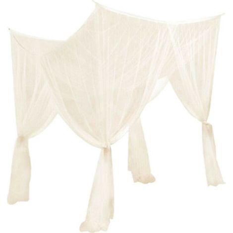 Moustiquaire domestique 1,8 m/1,5 m, installation de lit en maille cryptée, lit superposé simple à quatre portes pour dortoir étudiant, beige, 8 crochets adhésifs, lit de 1,8 m (6 pieds) (1/5)