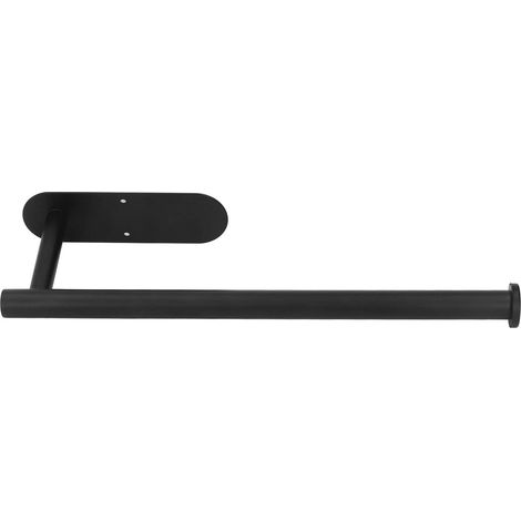 Porta rotolo di carta igienica in acciaio inox nero senza foro, per cucina e bagno. Porta rotolo di carta igienica e porta asciugamani per cucina e bagno.
