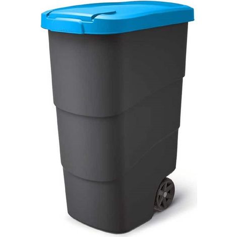 Prosperplast Cestino a rotelle Universale Cestino per rifiuti de 90 litri (Blu)