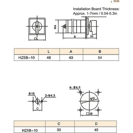 Universal-Kombinationsschalter 380 V 10 A HZ5B-10C003/2 (1/5)