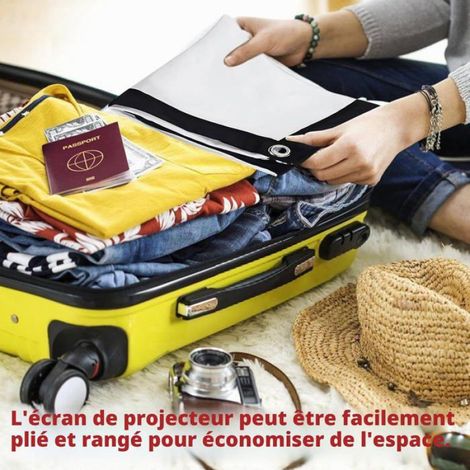 100 Pouces Ecran Videoprojecteur: Écran De Projection 4K 16: 9 Hd Anti-Plis, Toile Videoprojecteur Manuel Portable Pliable Extérie (1/5)