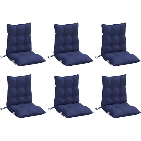 Niedriglehner-Auflagen 6 Stk. Marineblau Oxford-Gewebe vidaXL