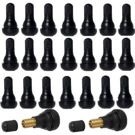 QORVA
-40 Pièces Voiture Pneu Tubeless Valve Bouchon,TR412 Valves de Pneu,Caoutchouc Pneu Pneu Tige de Valve Set,Noir..